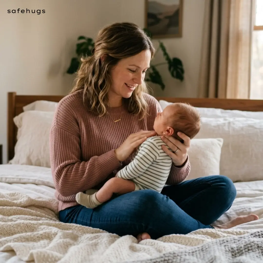 Sitting burp with tick-tock movement position